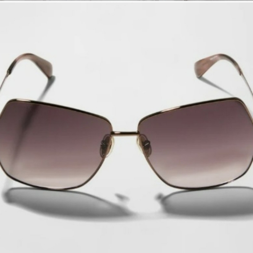 MaxMara Jewel Shiny Bronze Square Metal Sunglasses MM0035-H 38T - Picture 15 of 15